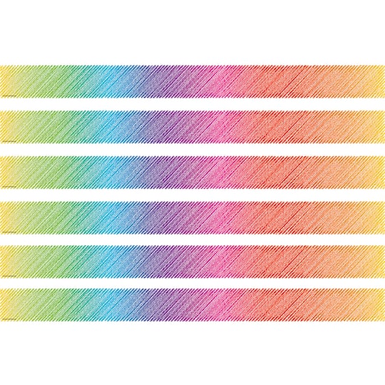 Teacher Created Resources Colorful Scribble Straight Border Trim, 210ft.